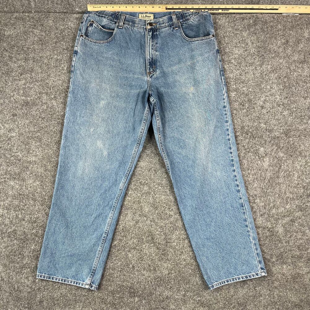LL Bean Jeans Mens Size 37x30 Blue Classic Straight Leg Denim Casual